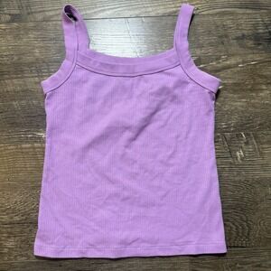 American Eagle Wide Strap Cami Lavendar Ribbed XS